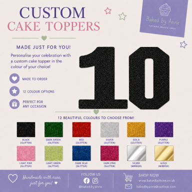Card cake topper - custom number