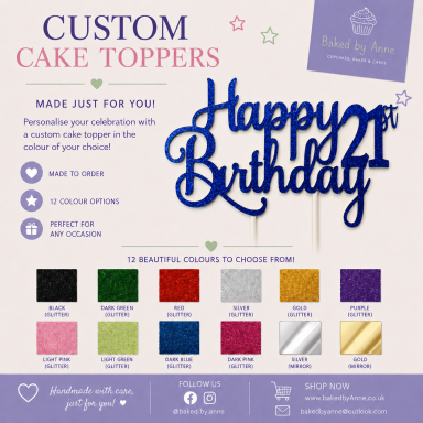 Card cake topper - custom age