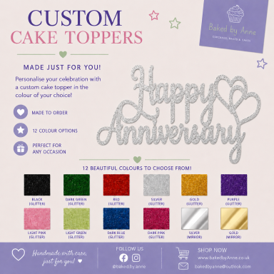 Card cake topper - anniversary