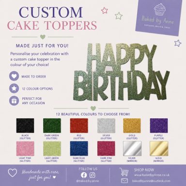 Card cake topper