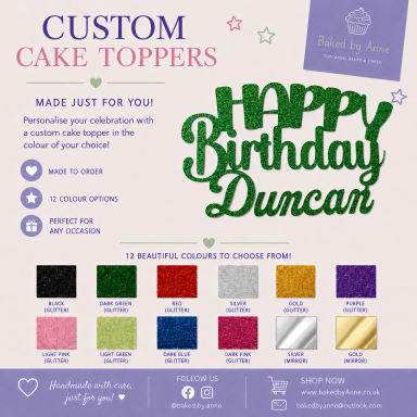 Card cake topper - custom name