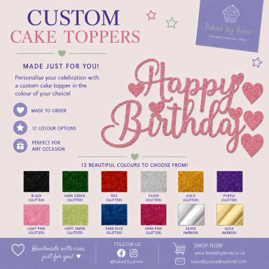 Card cake topper - hearts